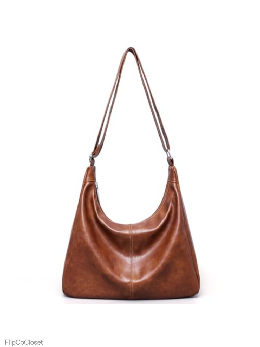 Vegan Leather Slouchy Hobo Shoulder Bag Tote